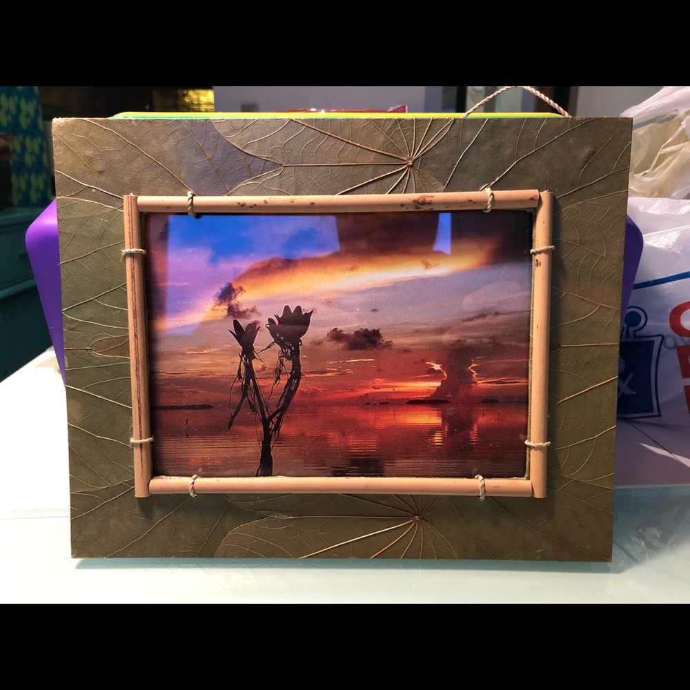 5x7 leaf and bamboo detail frame